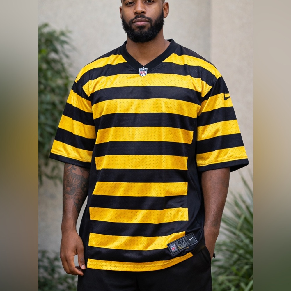 Nike Pittsburgh‎ Steelers Bumblebee Jersey Black Yellow Striped NFL On Field 3XL